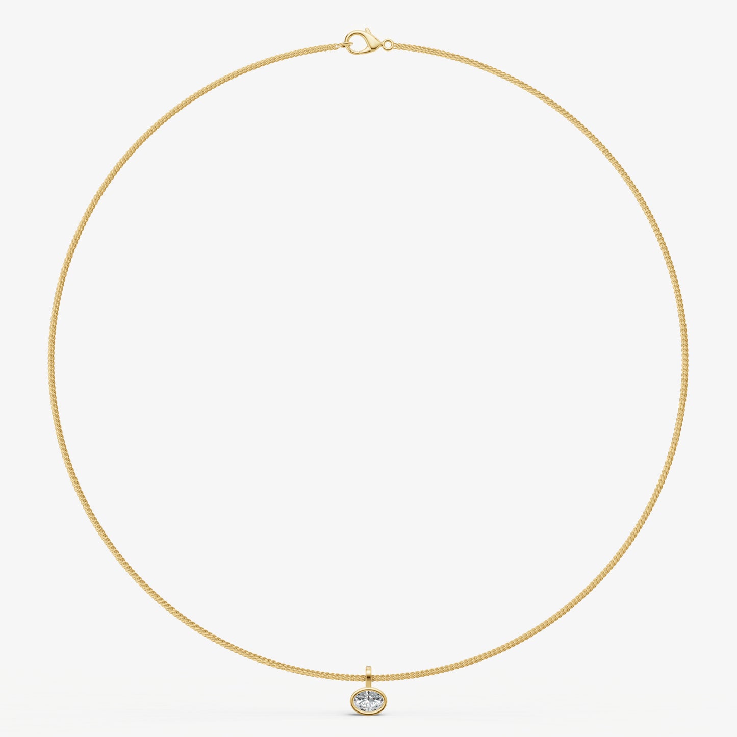 0.50ct Oval Bezel Set Diamond Pendant