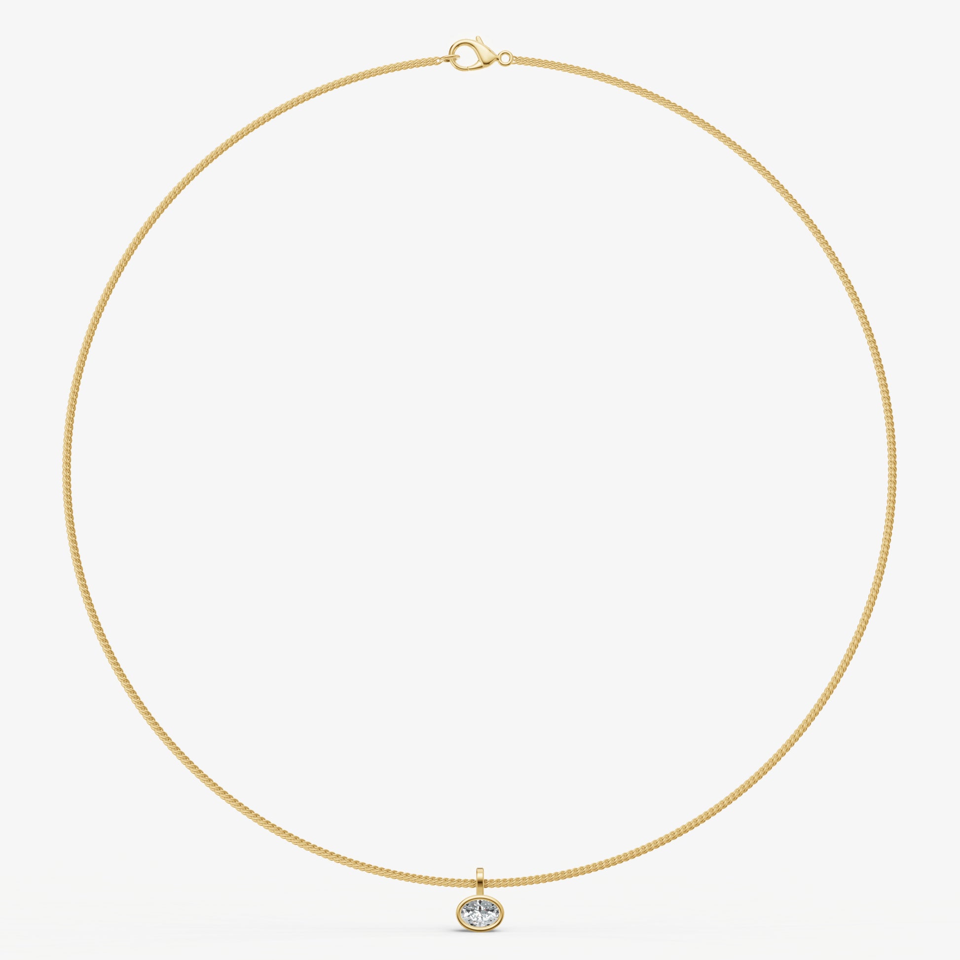 0.50ct Oval Bezel Set Diamond Pendant