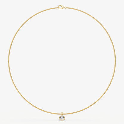 0.50ct Oval Bezel Set Diamond Pendant