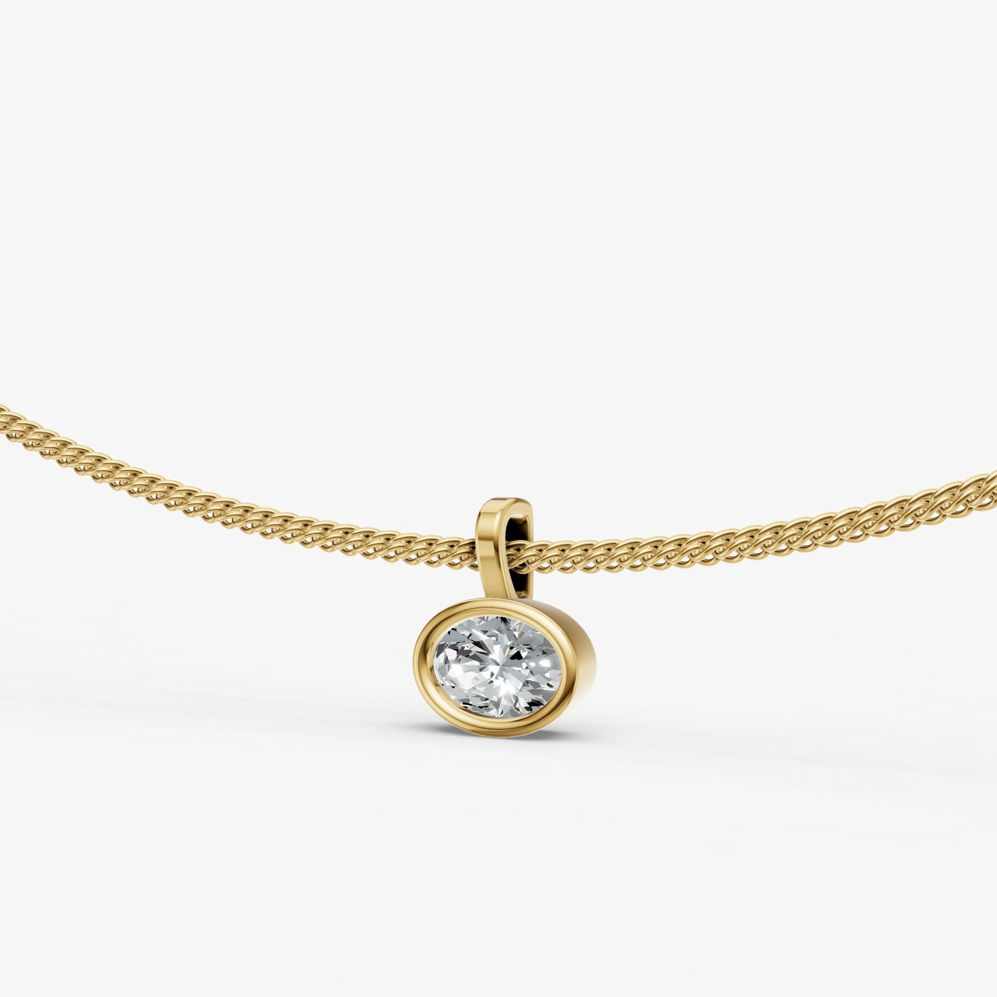 0.50ct Oval Bezel Set Diamond Pendant