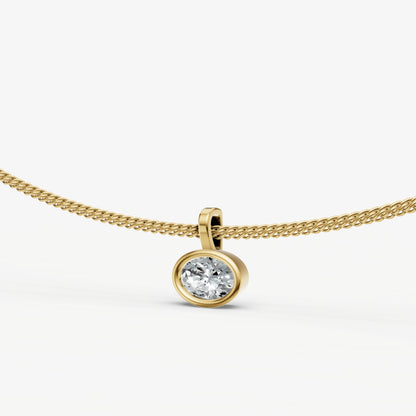 0.50ct Oval Bezel Set Diamond Pendant