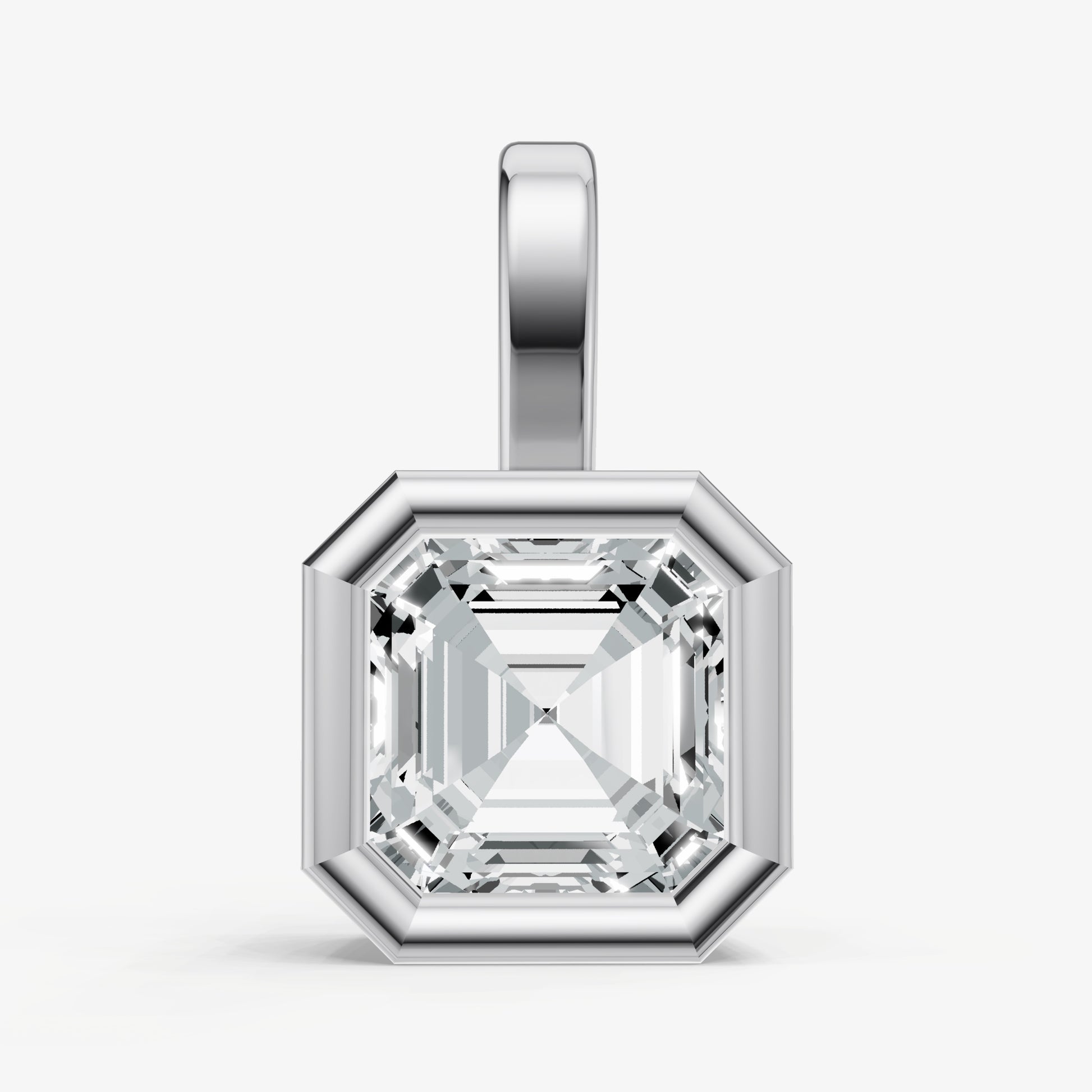 0.50ct Asscher Bezel Set Diamond Pendant