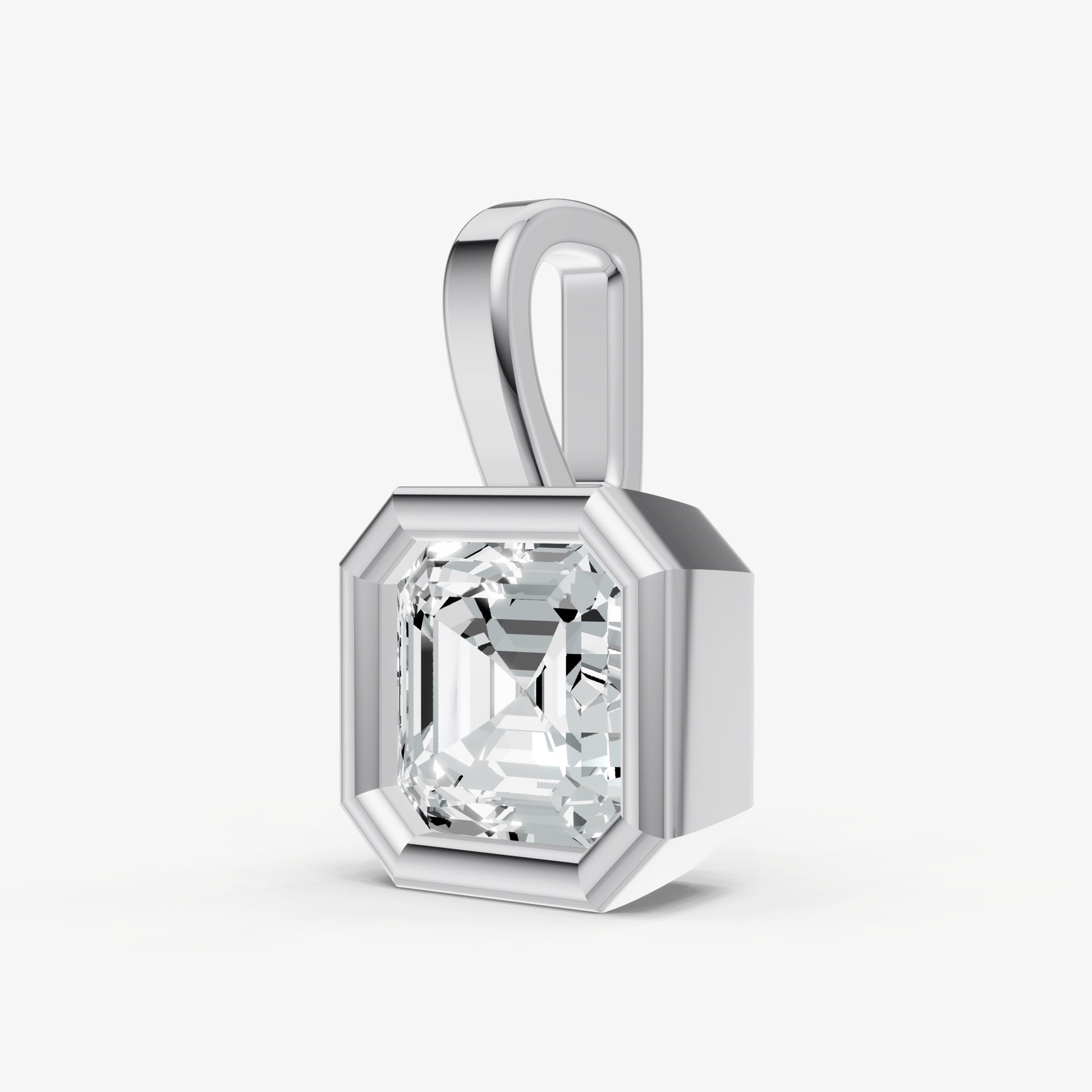 0.50ct Asscher Bezel Set Diamond Pendant