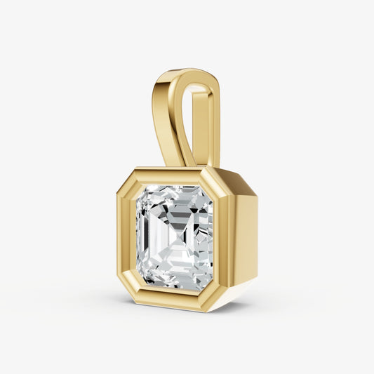 0.50ct Asscher Bezel Set Diamond Pendant
