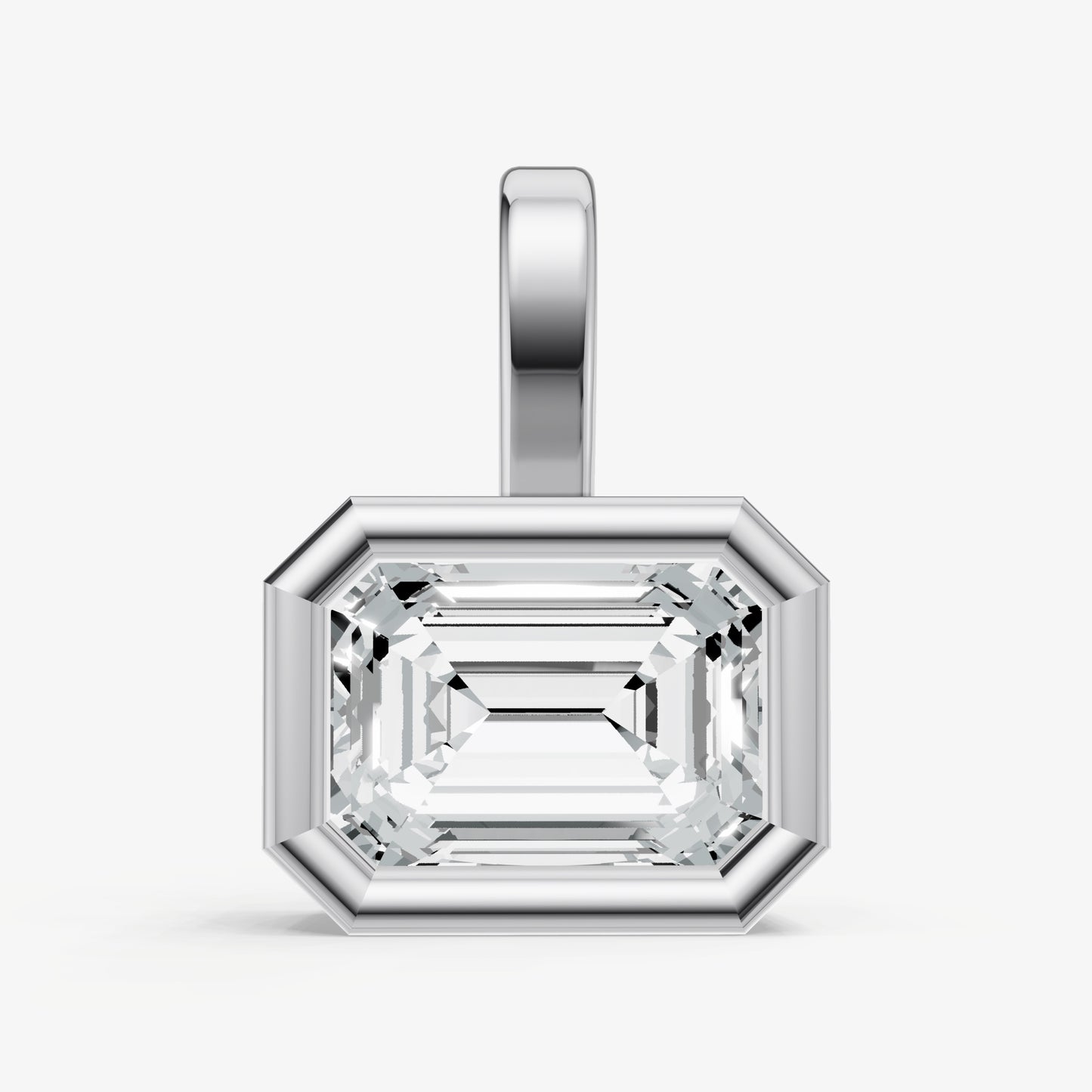 0.50ct Emerald Bezel Set Diamond Pendant