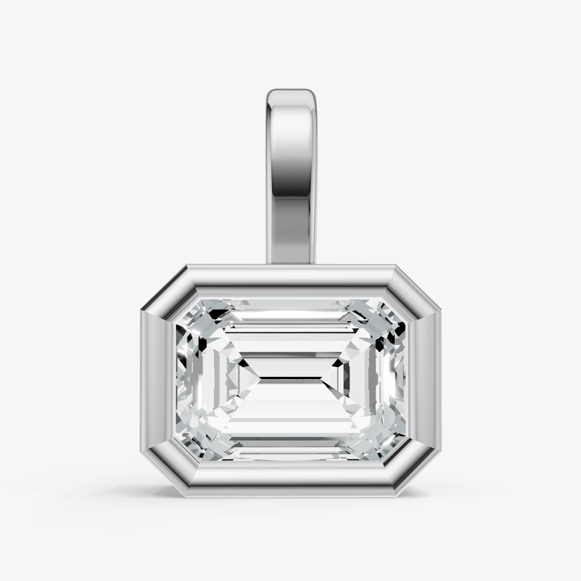 0.50ct Emerald Bezel Set Diamond Pendant
