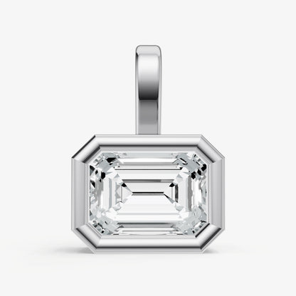 0.50ct Emerald Bezel Set Diamond Pendant