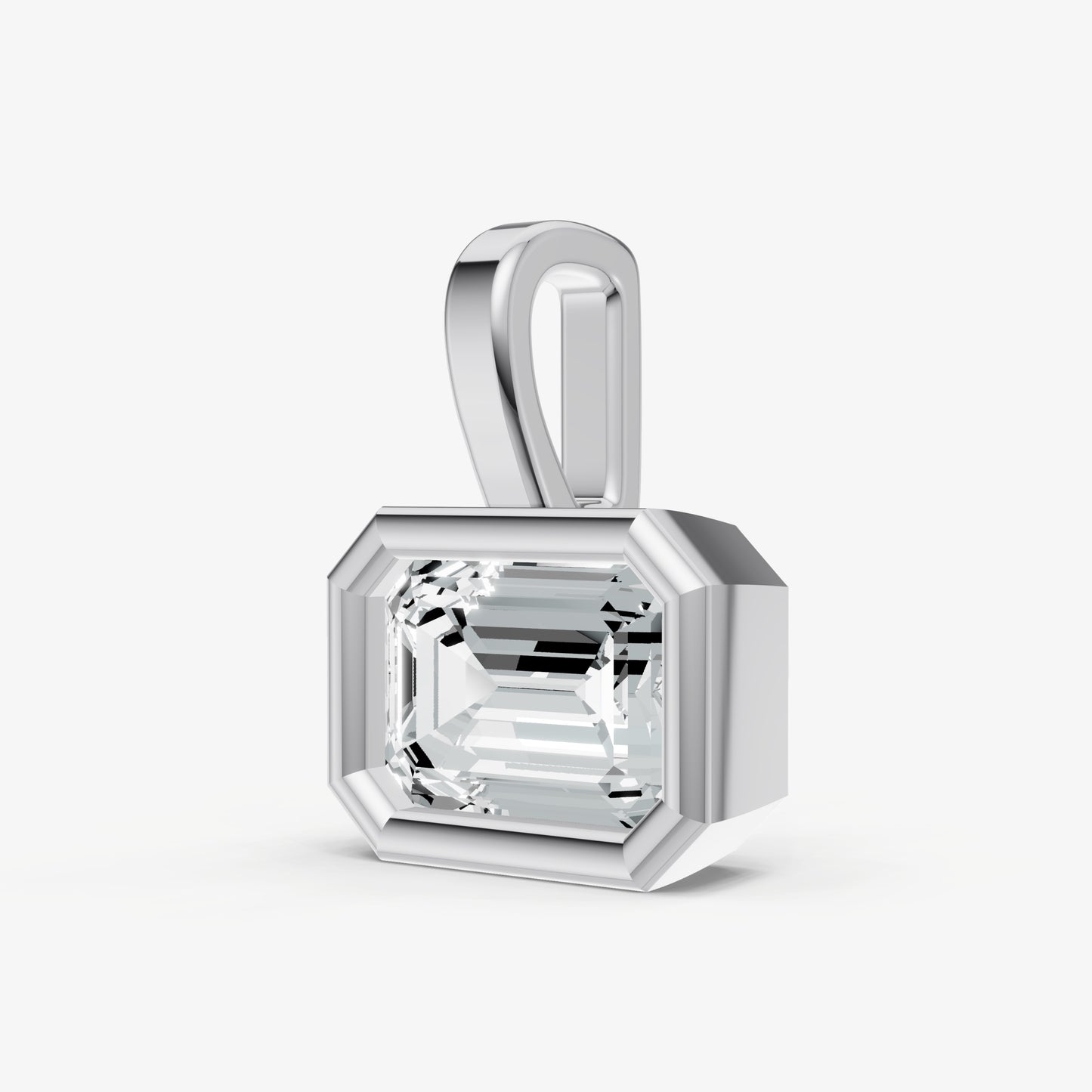 0.50ct Emerald Bezel Set Diamond Pendant