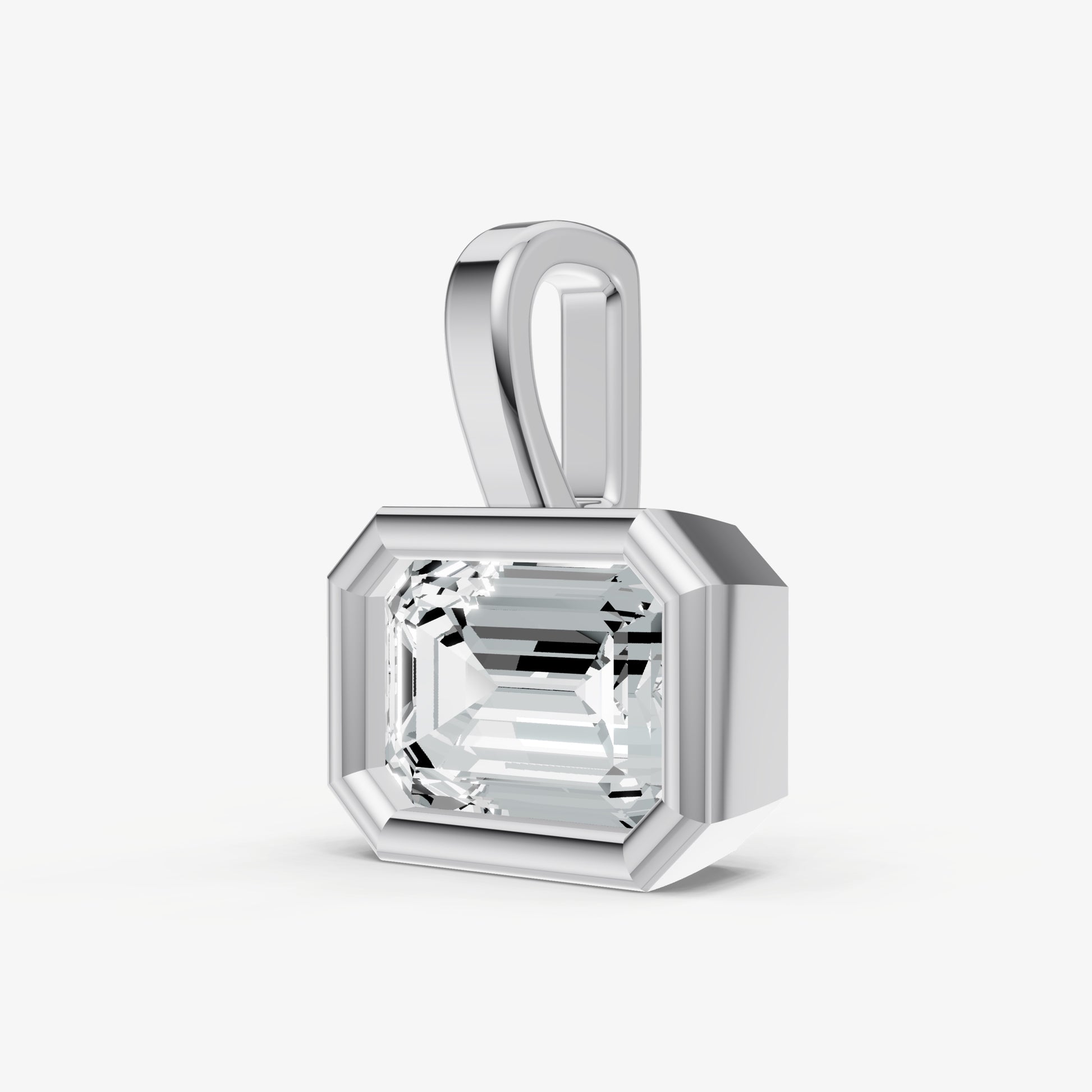 0.50ct Emerald Bezel Set Diamond Pendant