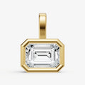 0.50ct Emerald Bezel Set Diamond Pendant