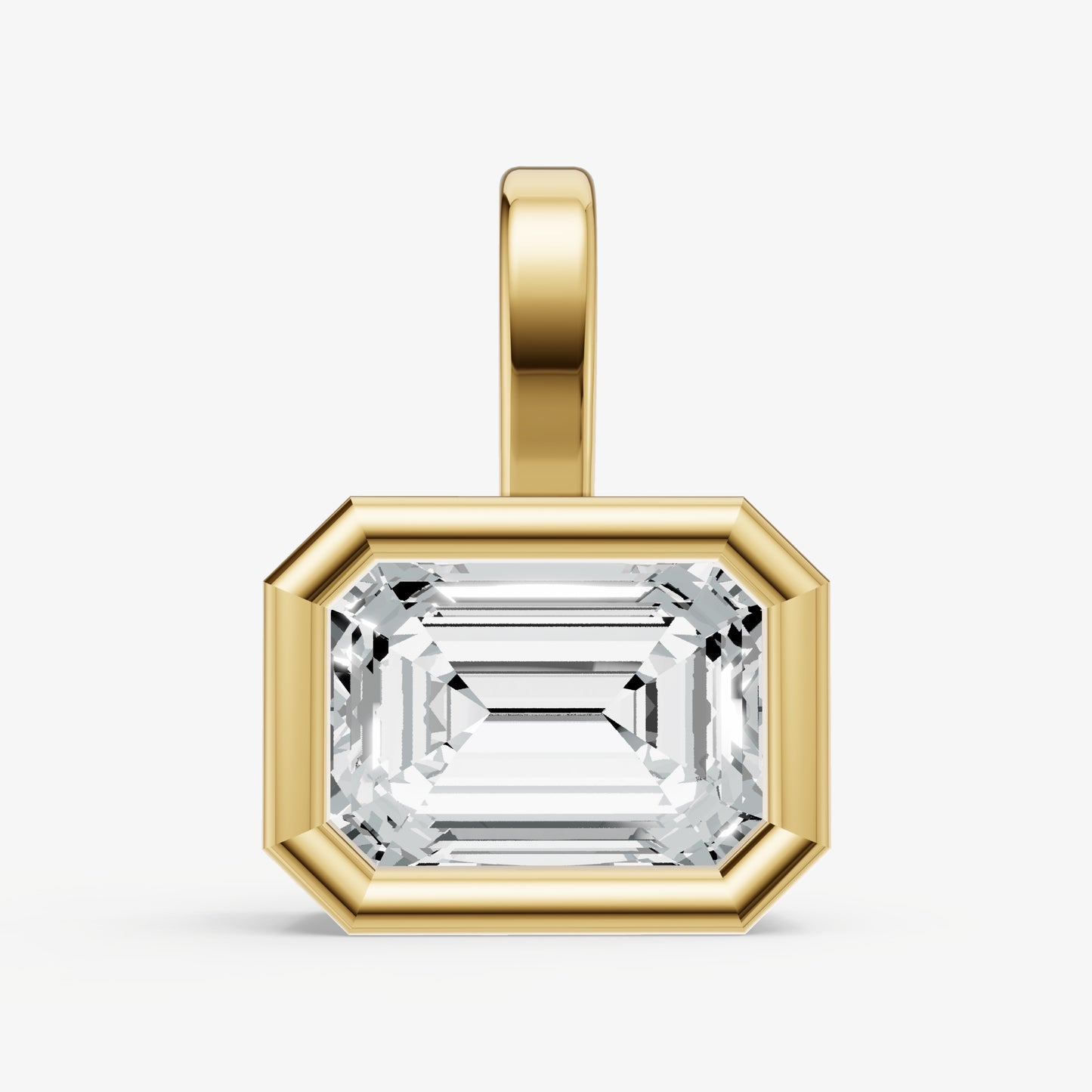 0.50ct Emerald Bezel Set Diamond Pendant