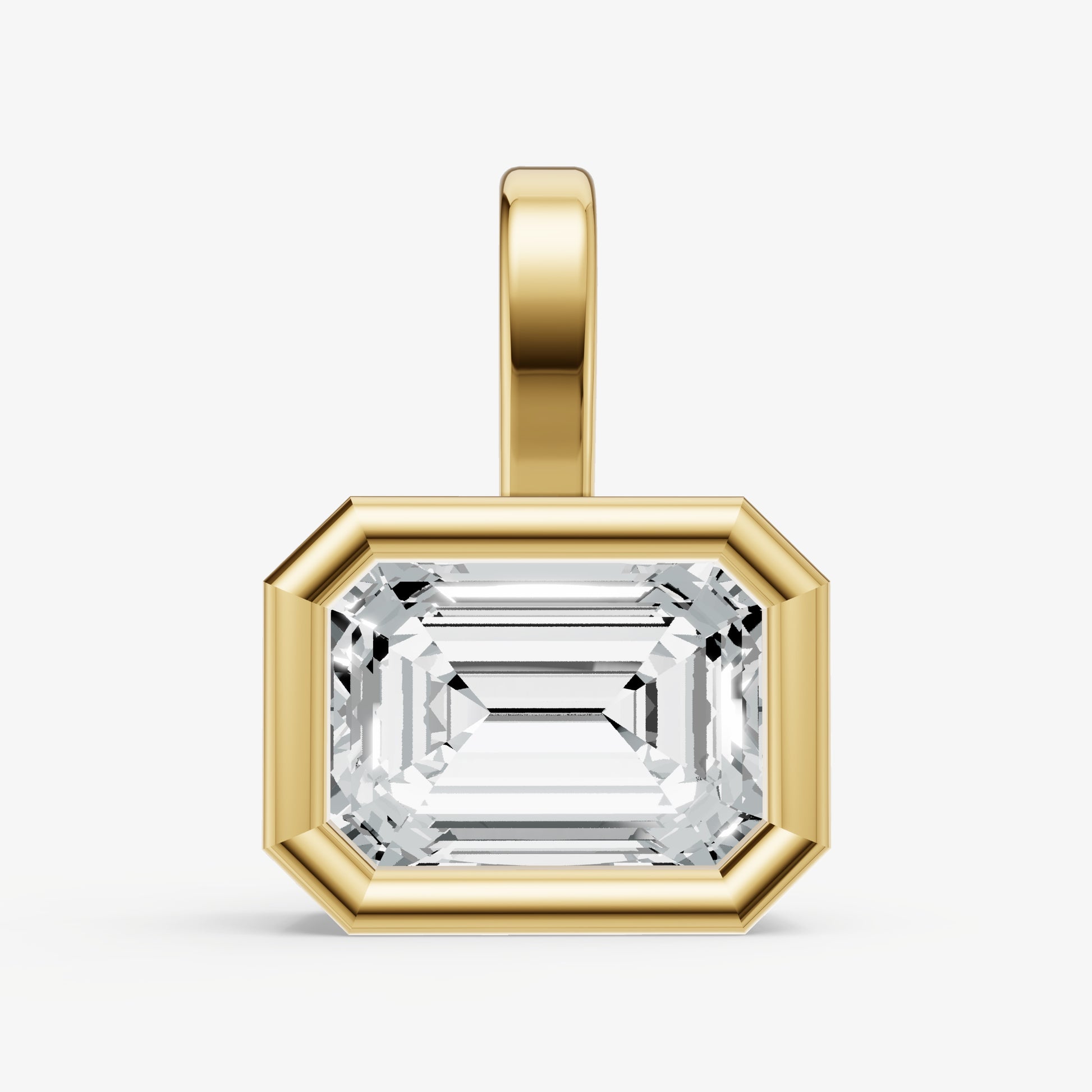 0.50ct Emerald Bezel Set Diamond Pendant