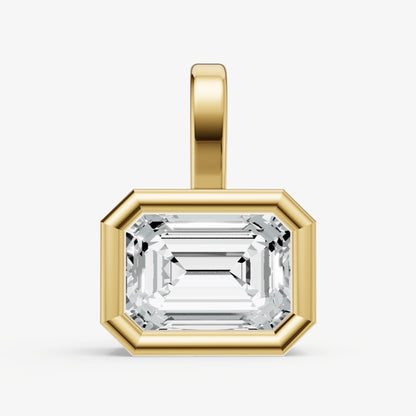 0.50ct Emerald Bezel Set Diamond Pendant
