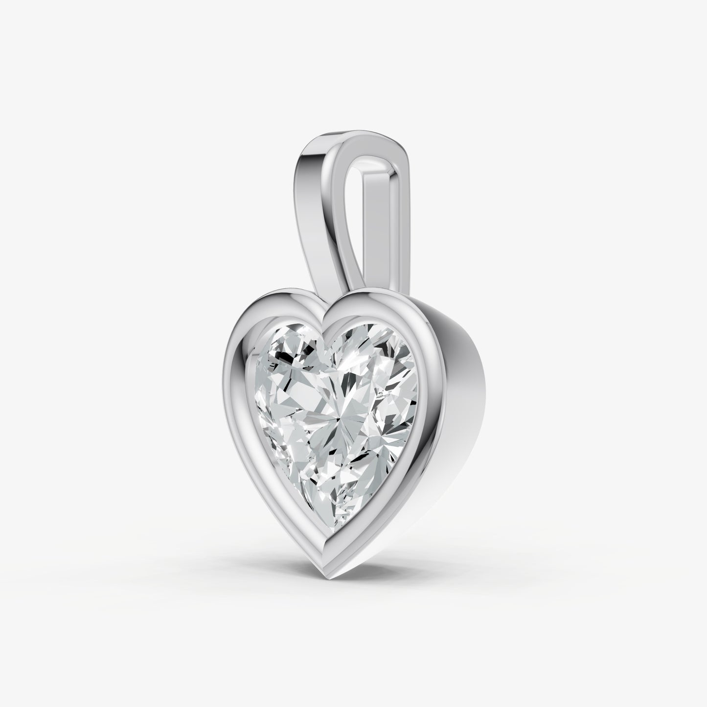0.50ct Heart Bezel Set Diamond Pendant