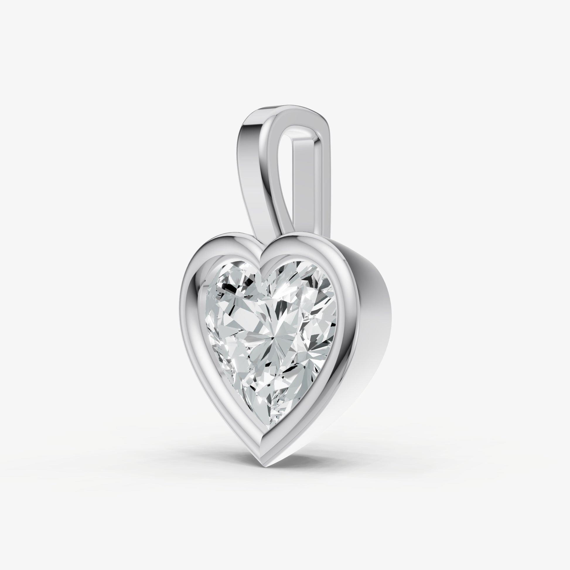 0.50ct Heart Bezel Set Diamond Pendant