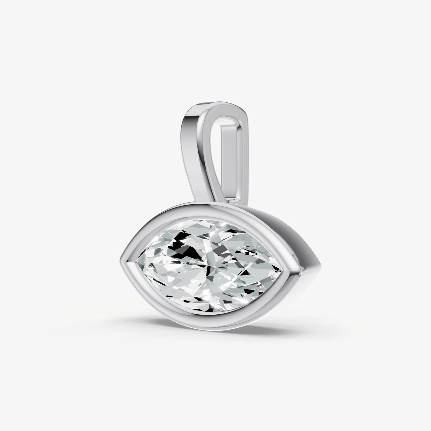 0.50ct Marquise Bezel Set Diamond Pendant