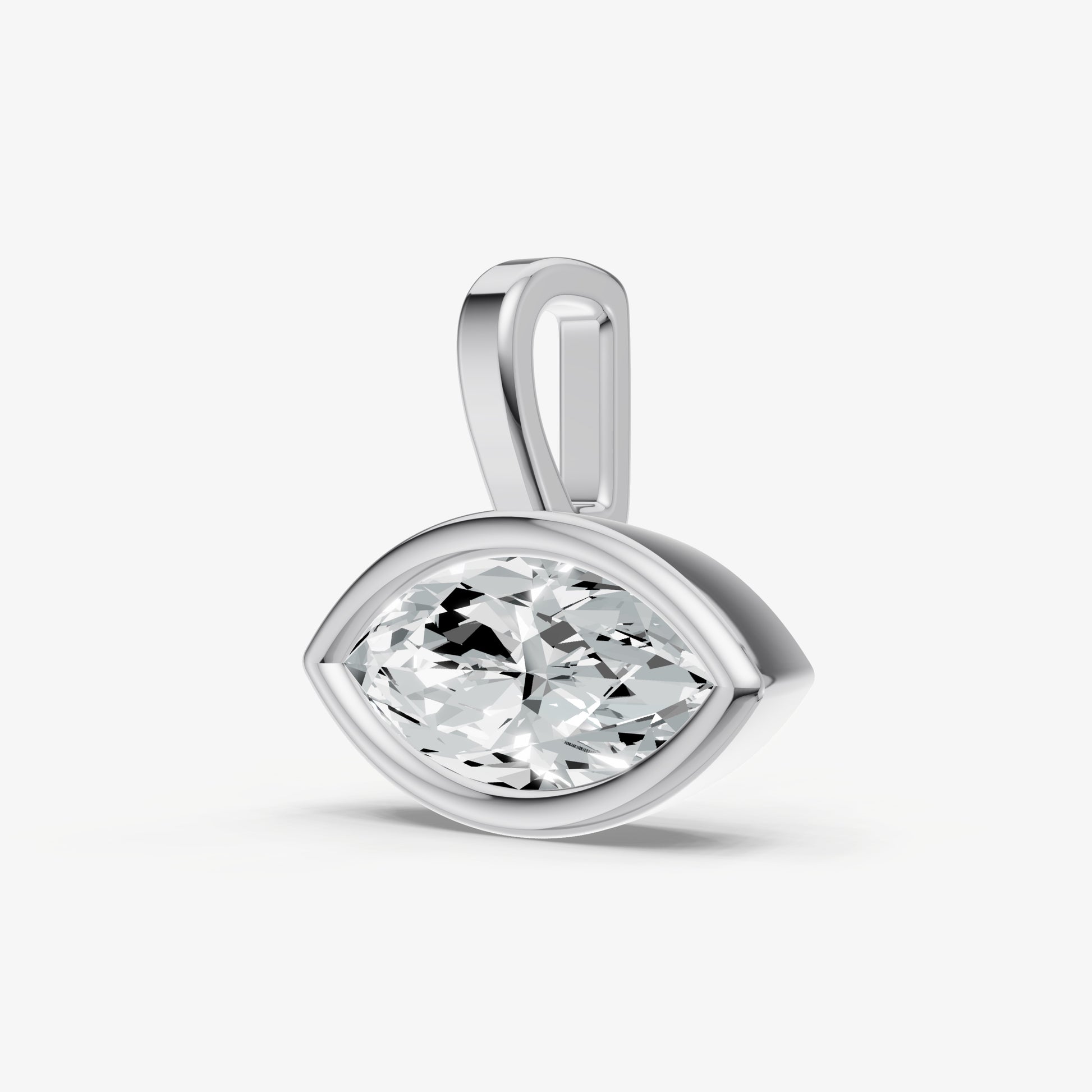 0.50ct Marquise Bezel Set Diamond Pendant