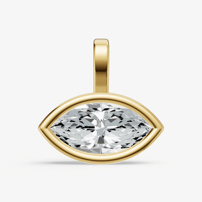 0.50ct Marquise Bezel Set Diamond Pendant
