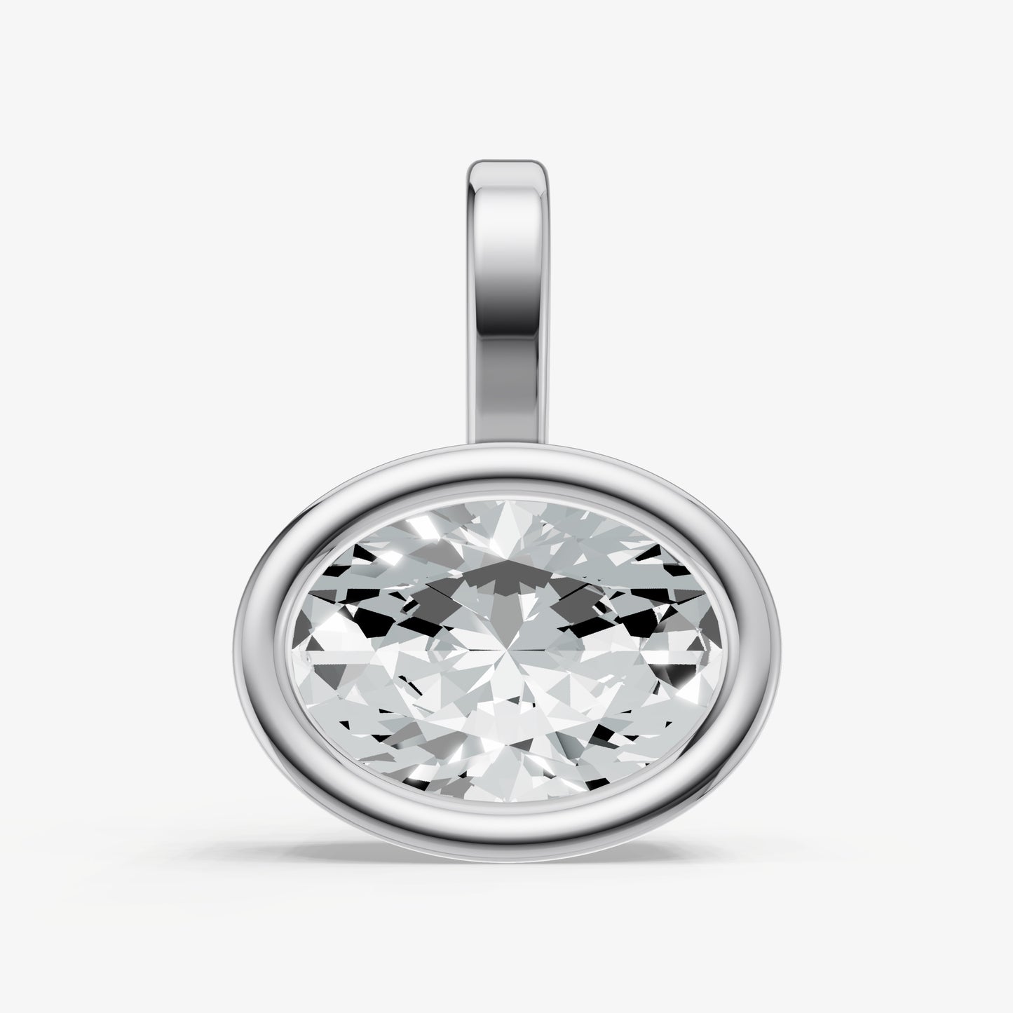 0.50ct Oval Bezel Set Diamond Pendant