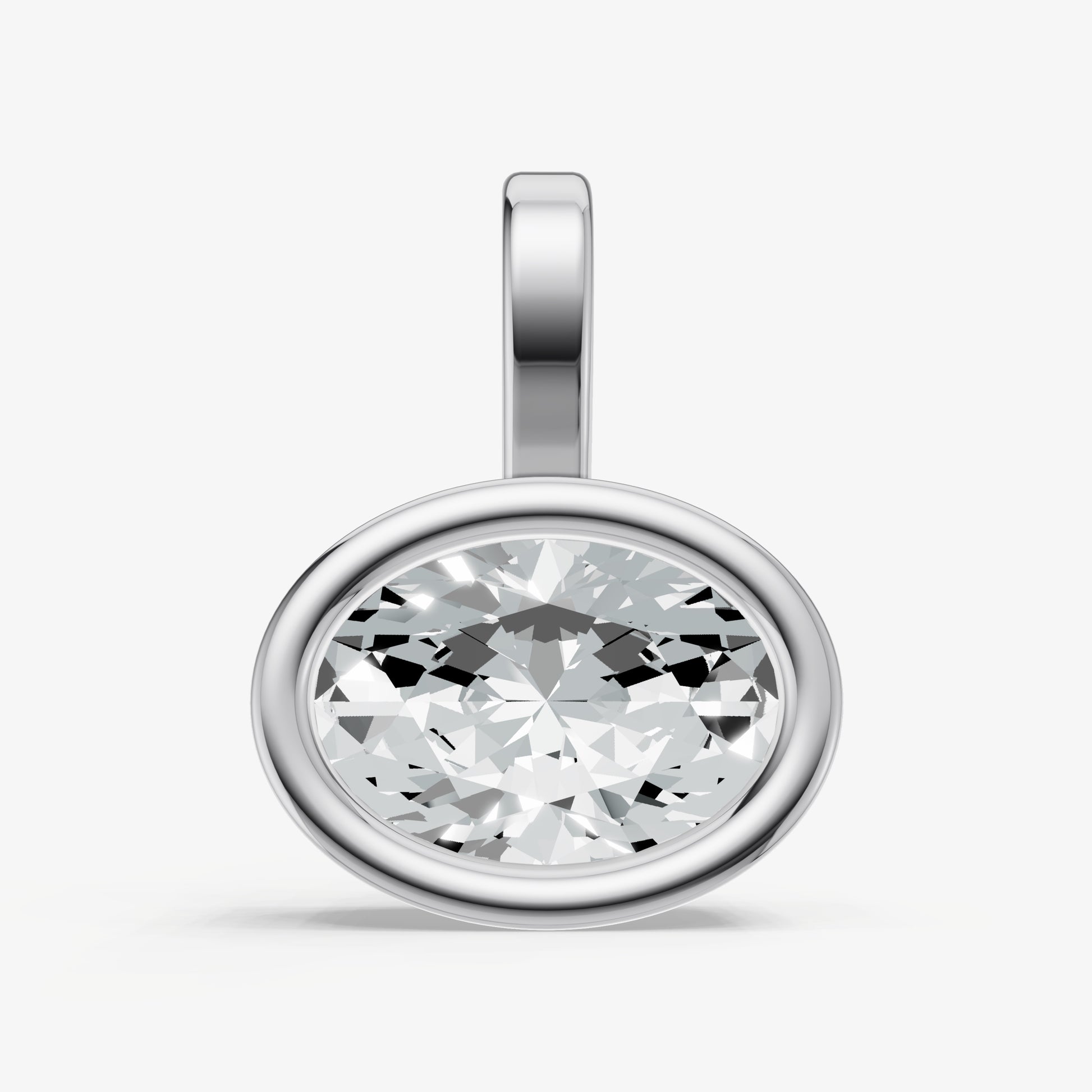 0.50ct Oval Bezel Set Diamond Pendant