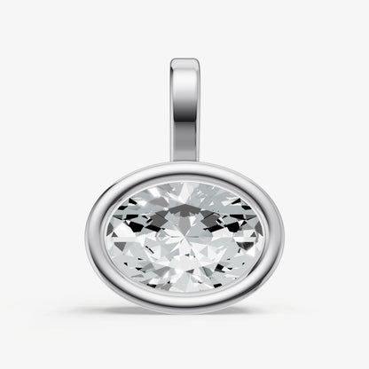 0.50ct Oval Bezel Set Diamond Pendant