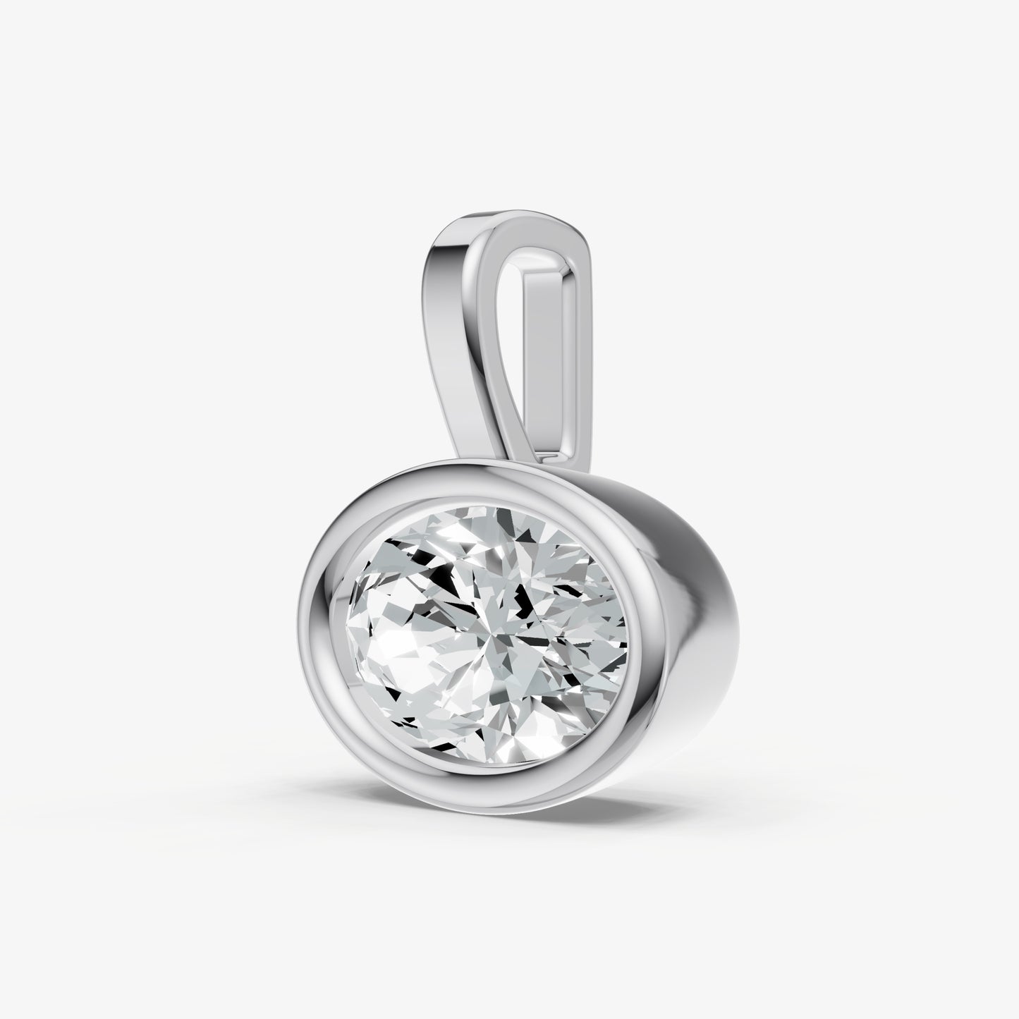 0.50ct Oval Bezel Set Diamond Pendant
