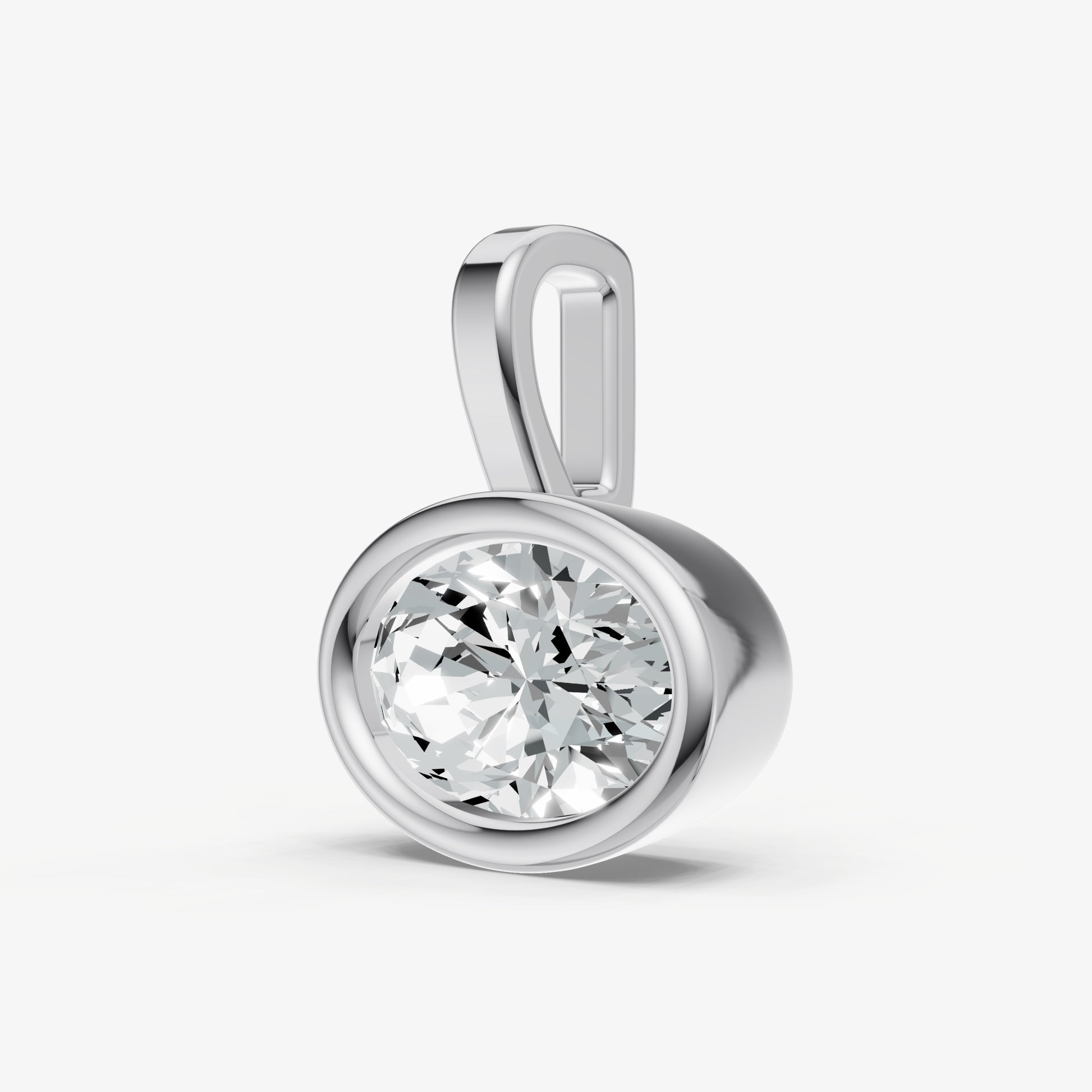 0.50ct Oval Bezel Set Diamond Pendant