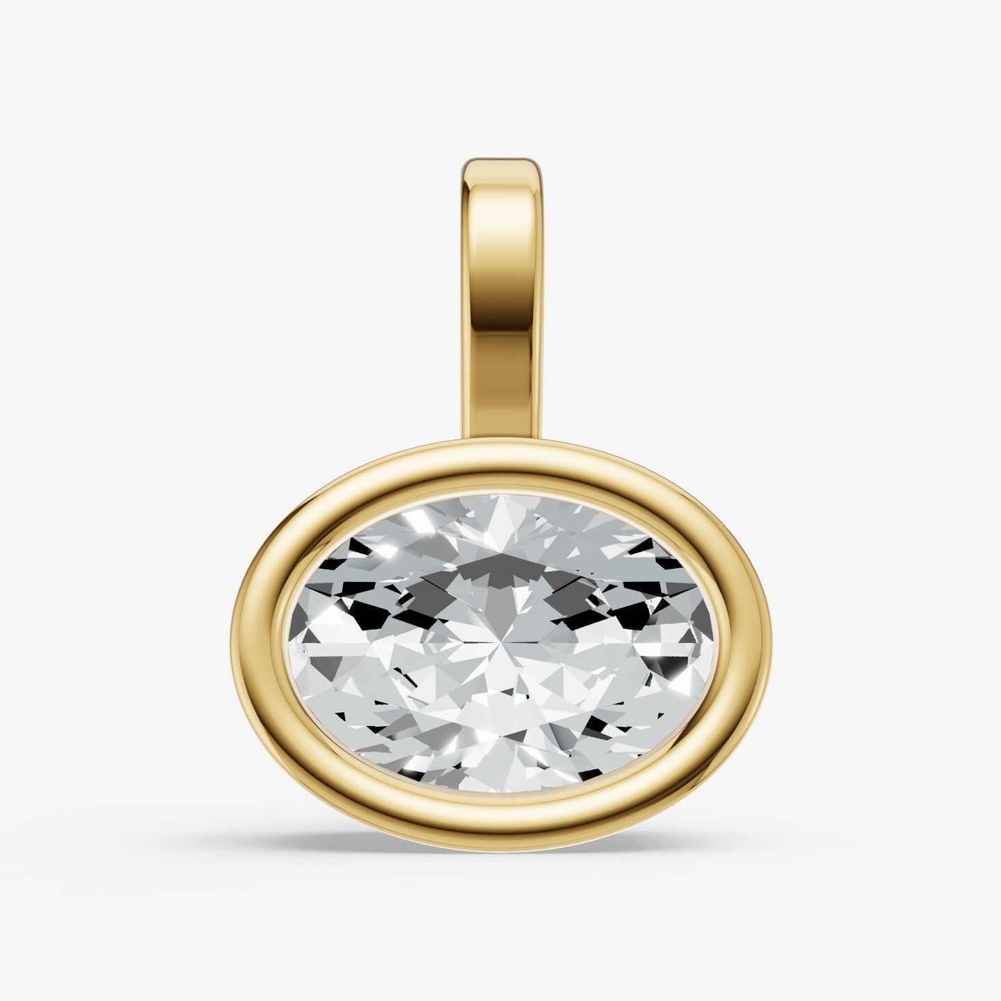 0.50ct Oval Bezel Set Diamond Pendant