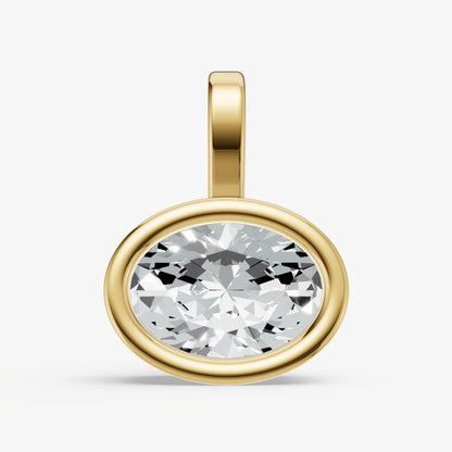 0.50ct Oval Bezel Set Diamond Pendant
