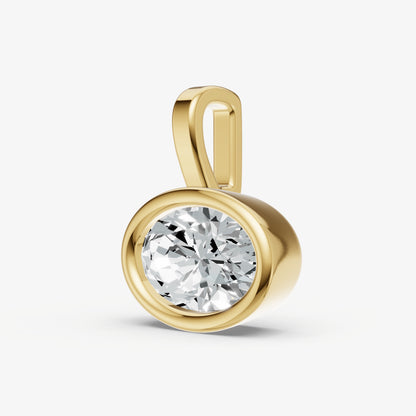 0.50ct Oval Bezel Set Diamond Pendant