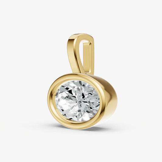 0.50ct Oval Bezel Set Diamond Pendant
