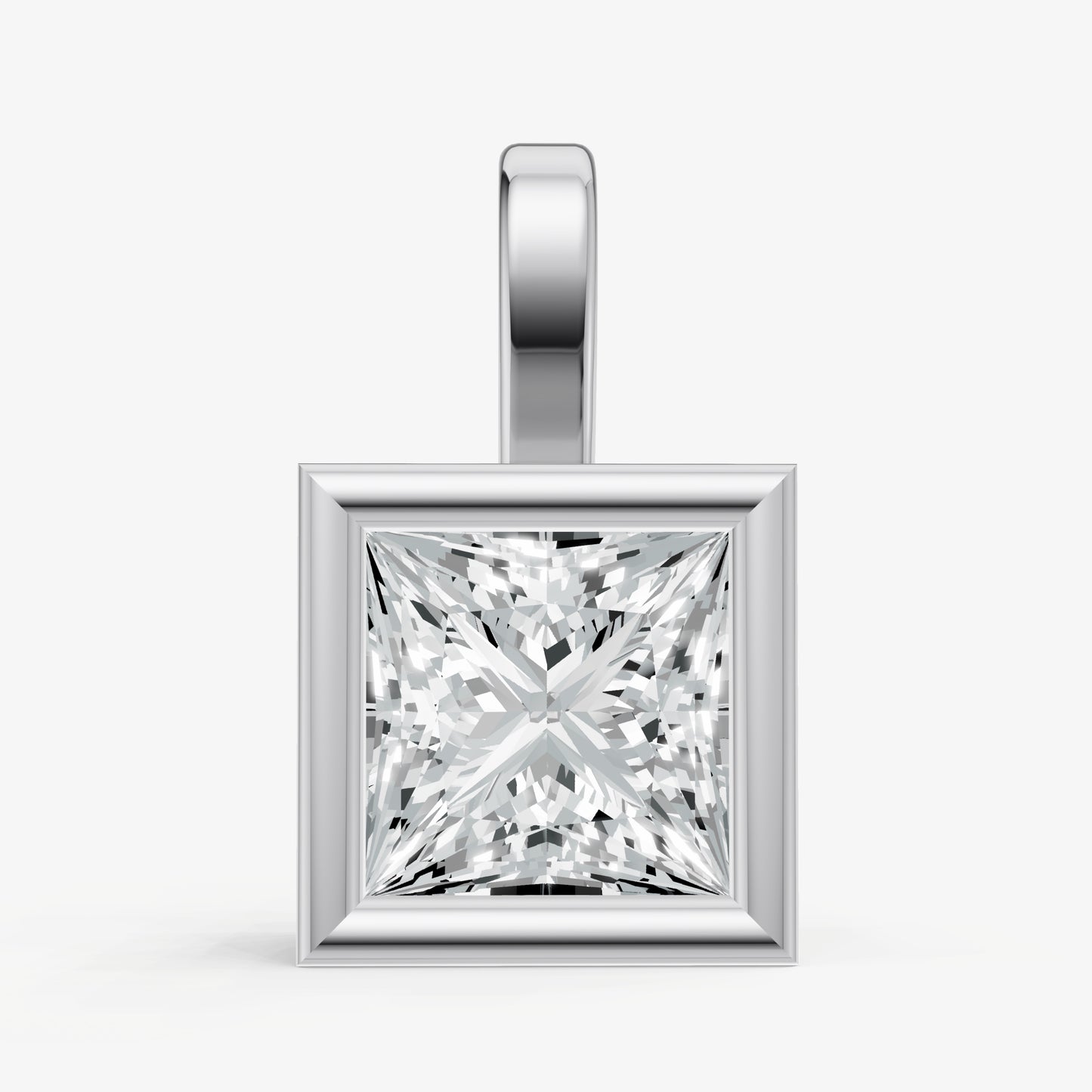 0.50ct Princess Bezel Set Diamond Pendant