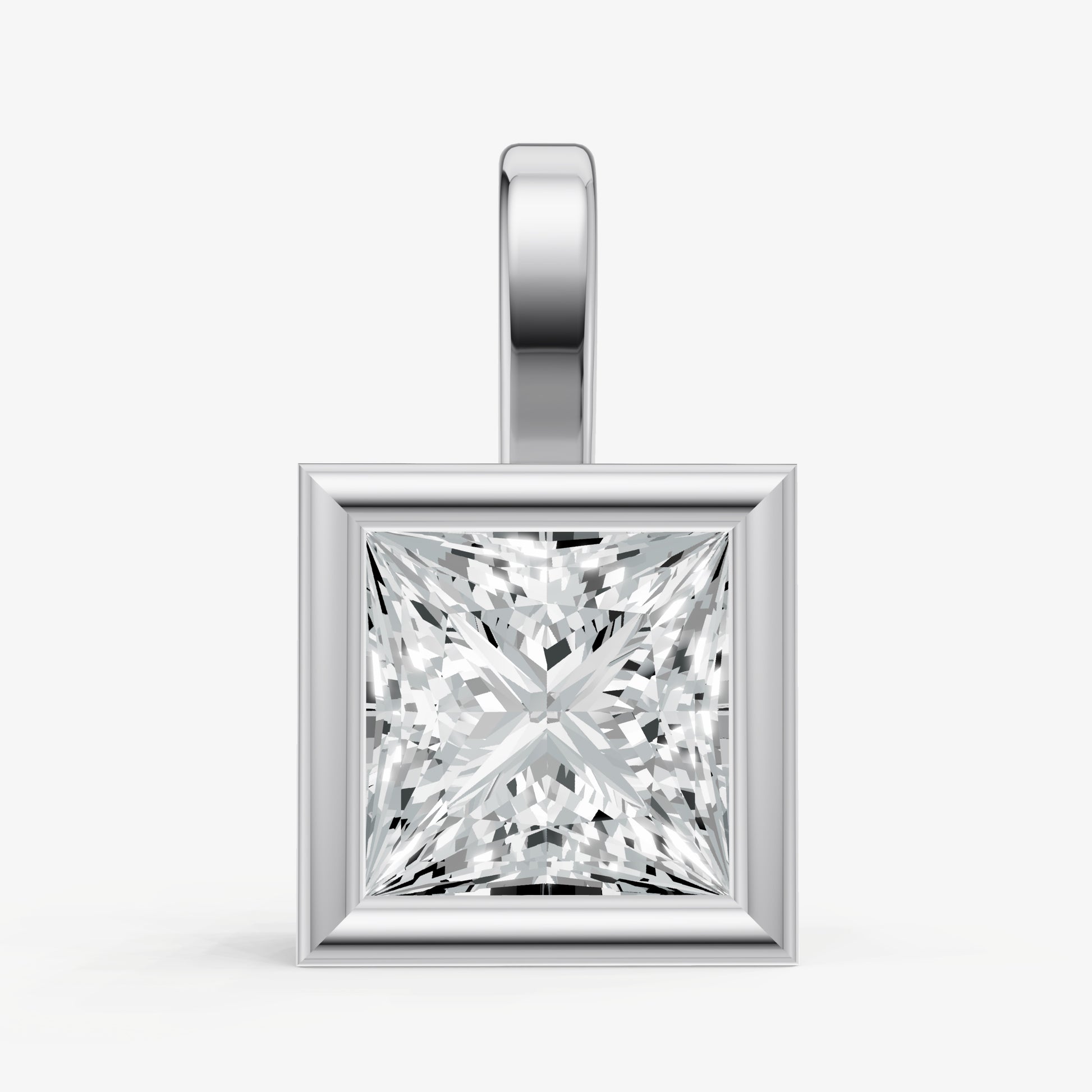 0.50ct Princess Bezel Set Diamond Pendant