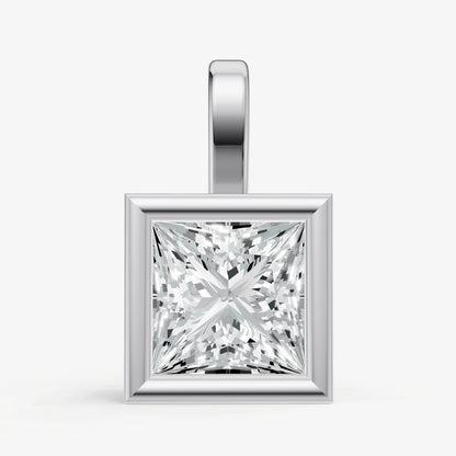 0.50ct Princess Bezel Set Diamond Pendant