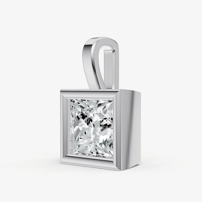 0.50ct Princess Bezel Set Diamond Pendant