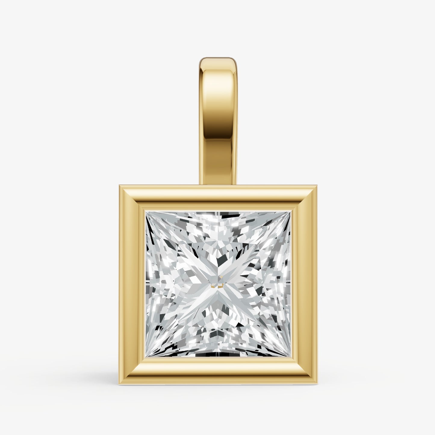 0.50ct Princess Bezel Set Diamond Pendant