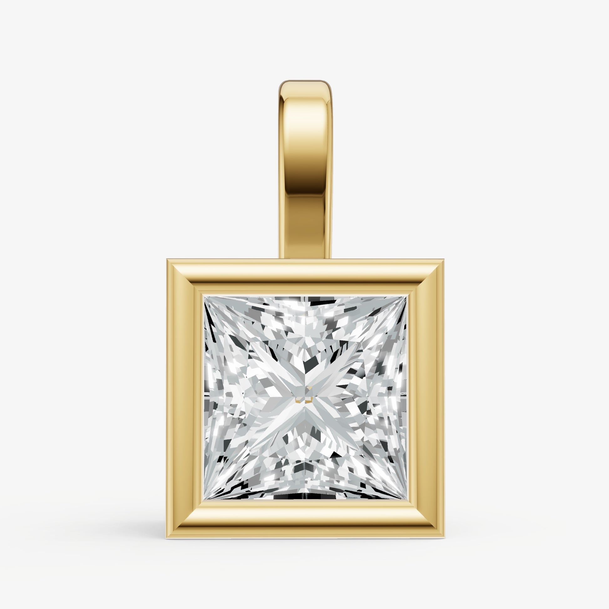 0.50ct Princess Bezel Set Diamond Pendant