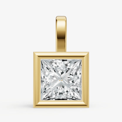 0.50ct Princess Bezel Set Diamond Pendant