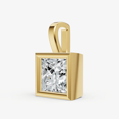 0.50ct Princess Bezel Set Diamond Pendant