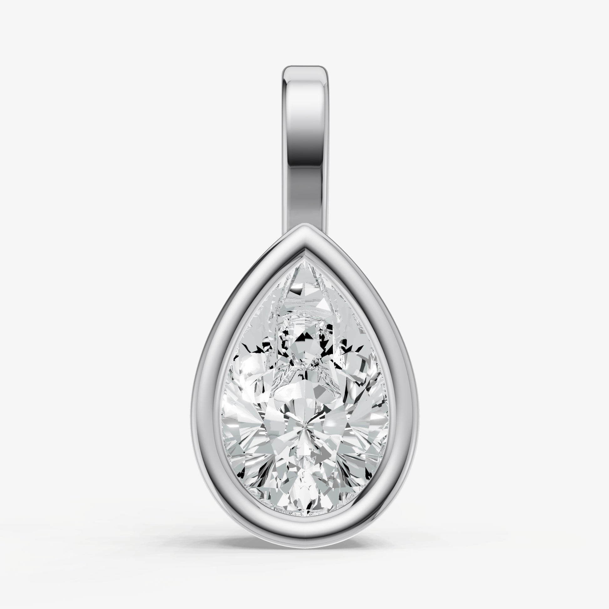 0.50ct Pear Bezel Set Diamond Pendant