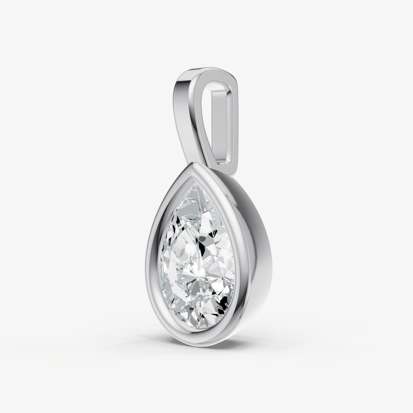 0.50ct Pear Bezel Set Diamond Pendant
