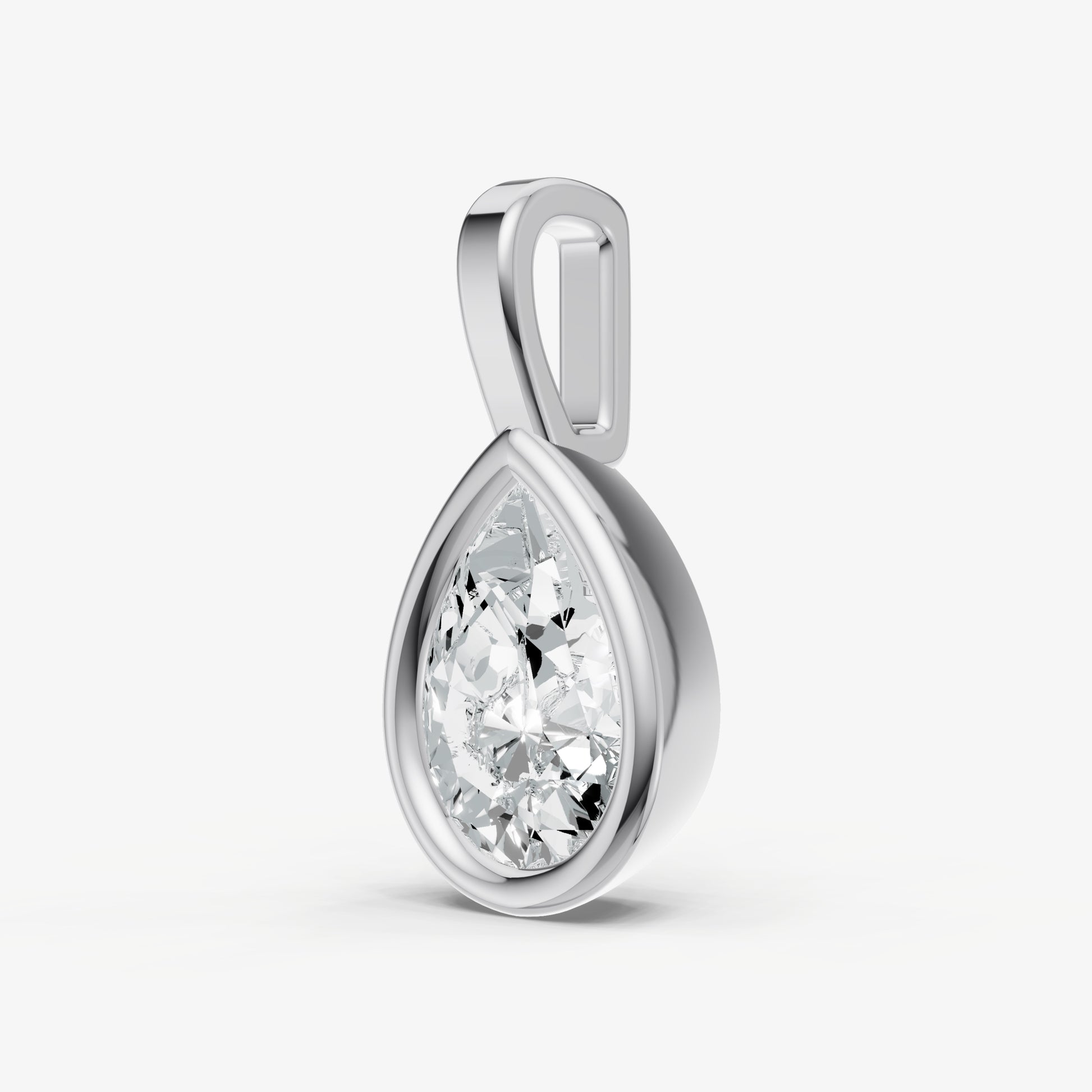 0.50ct Pear Bezel Set Diamond Pendant