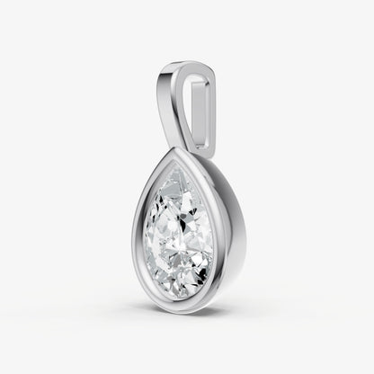 0.50ct Pear Bezel Set Diamond Pendant