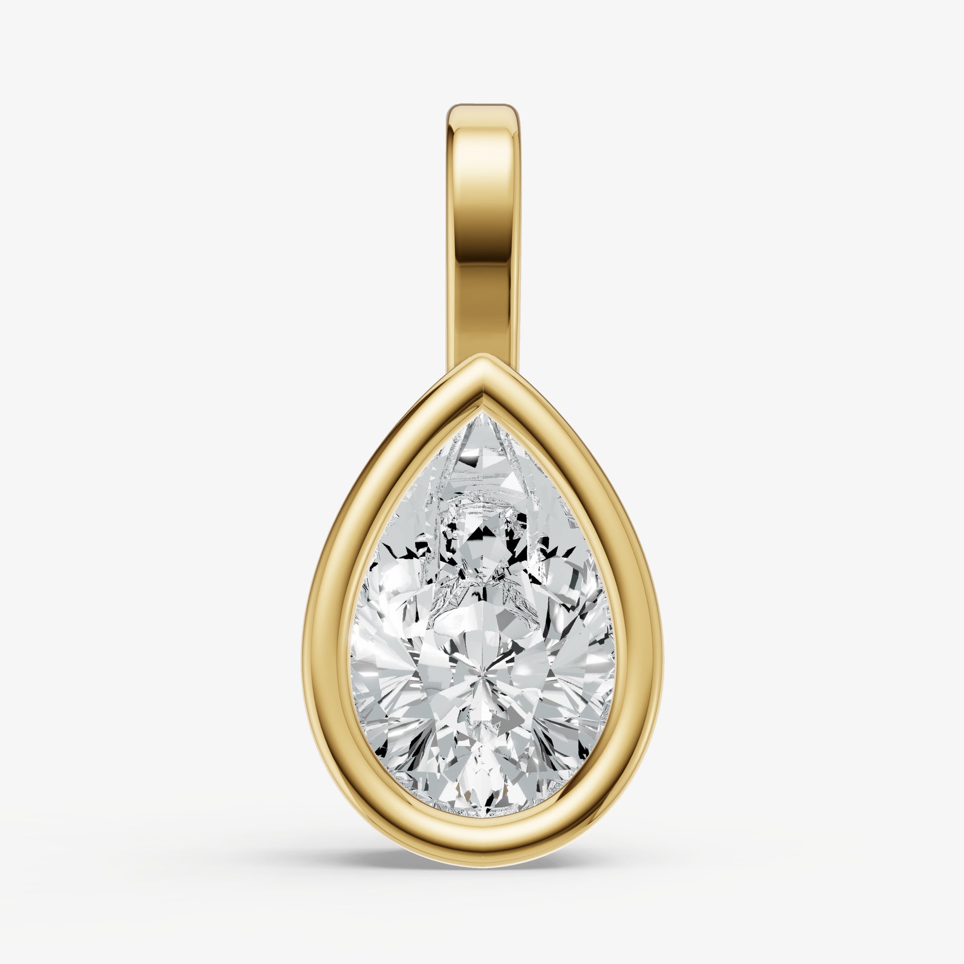 0.50ct Pear Bezel Set Diamond Pendant