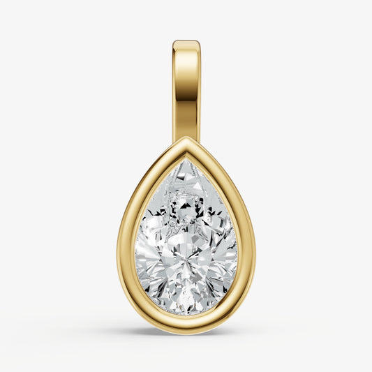 0.50ct Pear Bezel Set Diamond Pendant