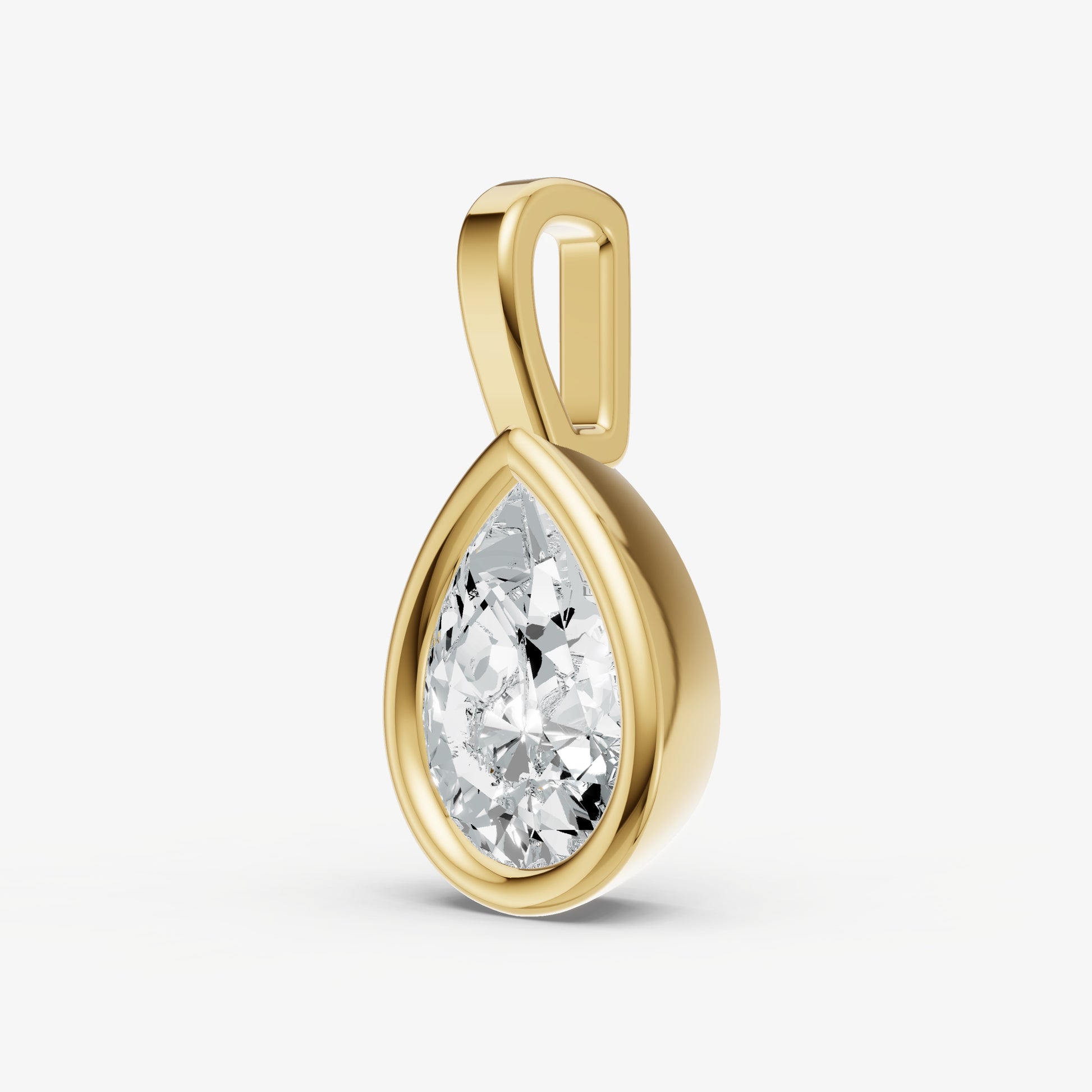 0.50ct Pear Bezel Set Diamond Pendant