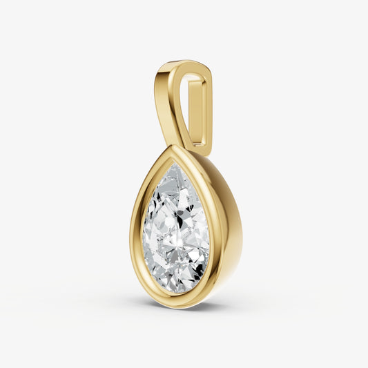 0.50ct Pear Bezel Set Diamond Pendant