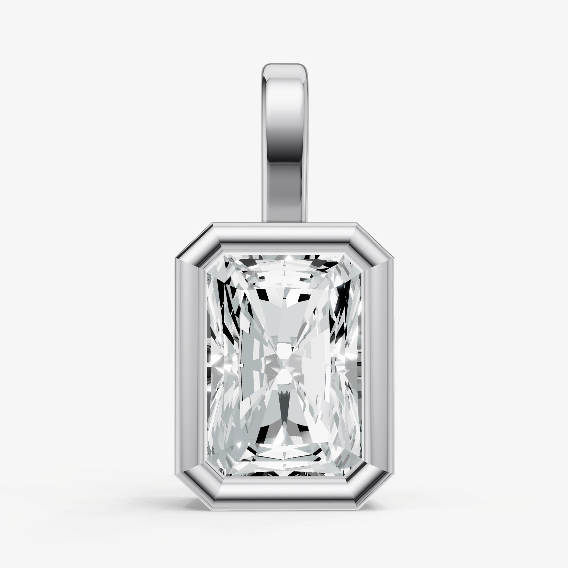 0.50ct Radiant Bezel Set Diamond Pendant