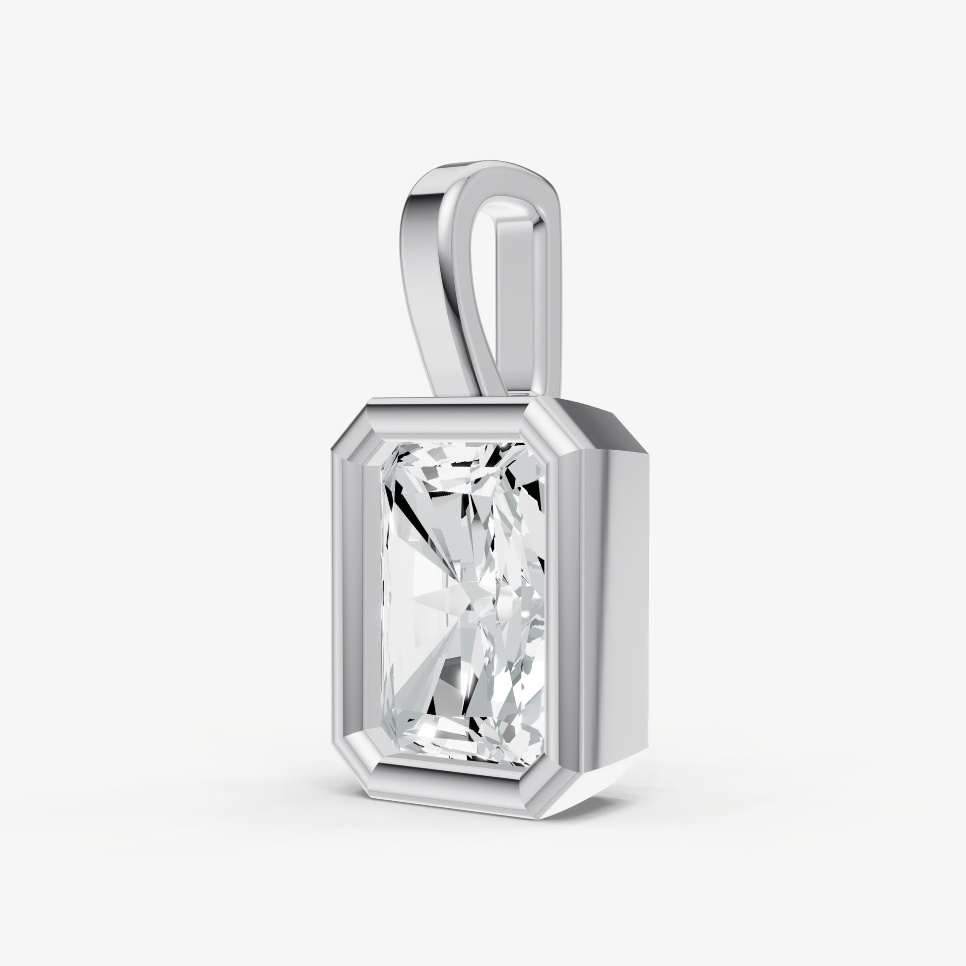 0.50ct Radiant Bezel Set Diamond Pendant