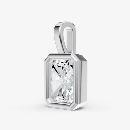 0.50ct Radiant Bezel Set Diamond Pendant